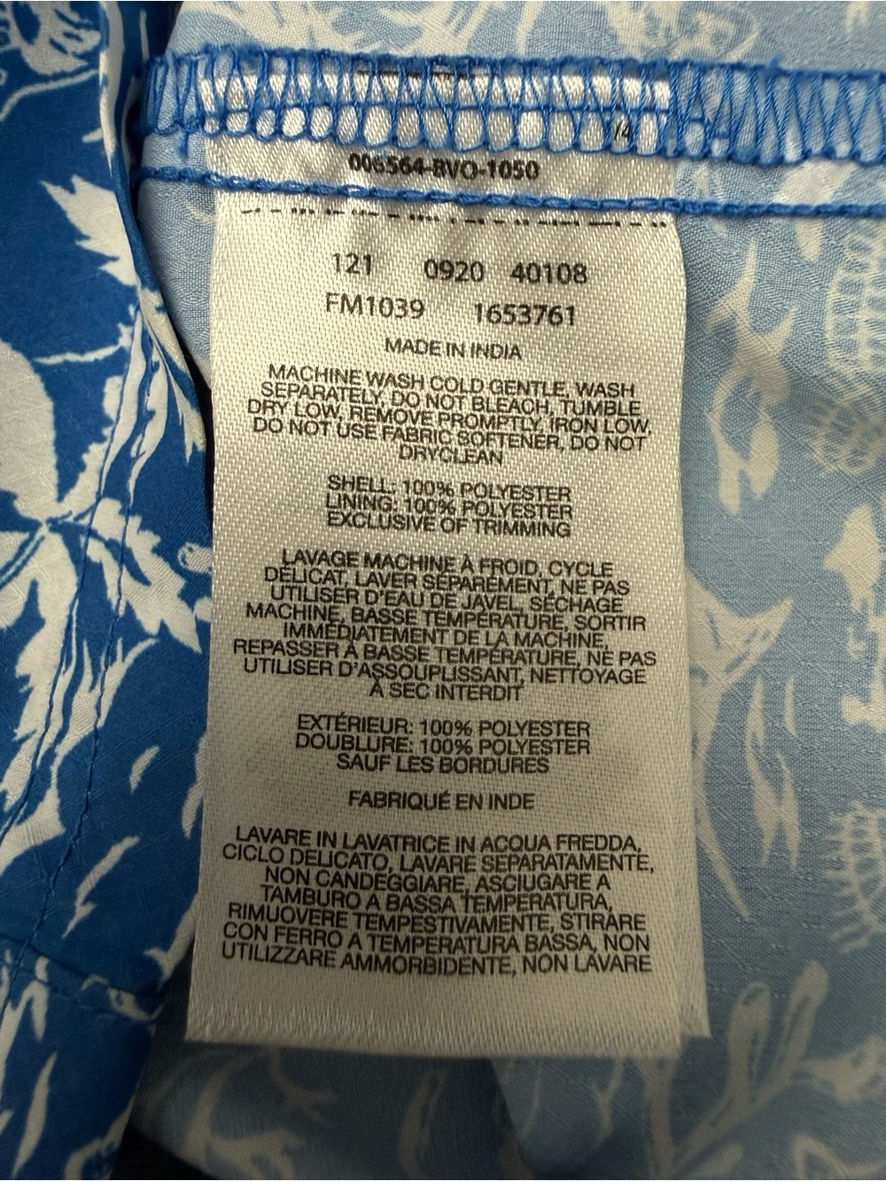 Columbia PFG Fishing Shirt XL Blue Tropical Print Button Up Vented - Picture 6 of 12